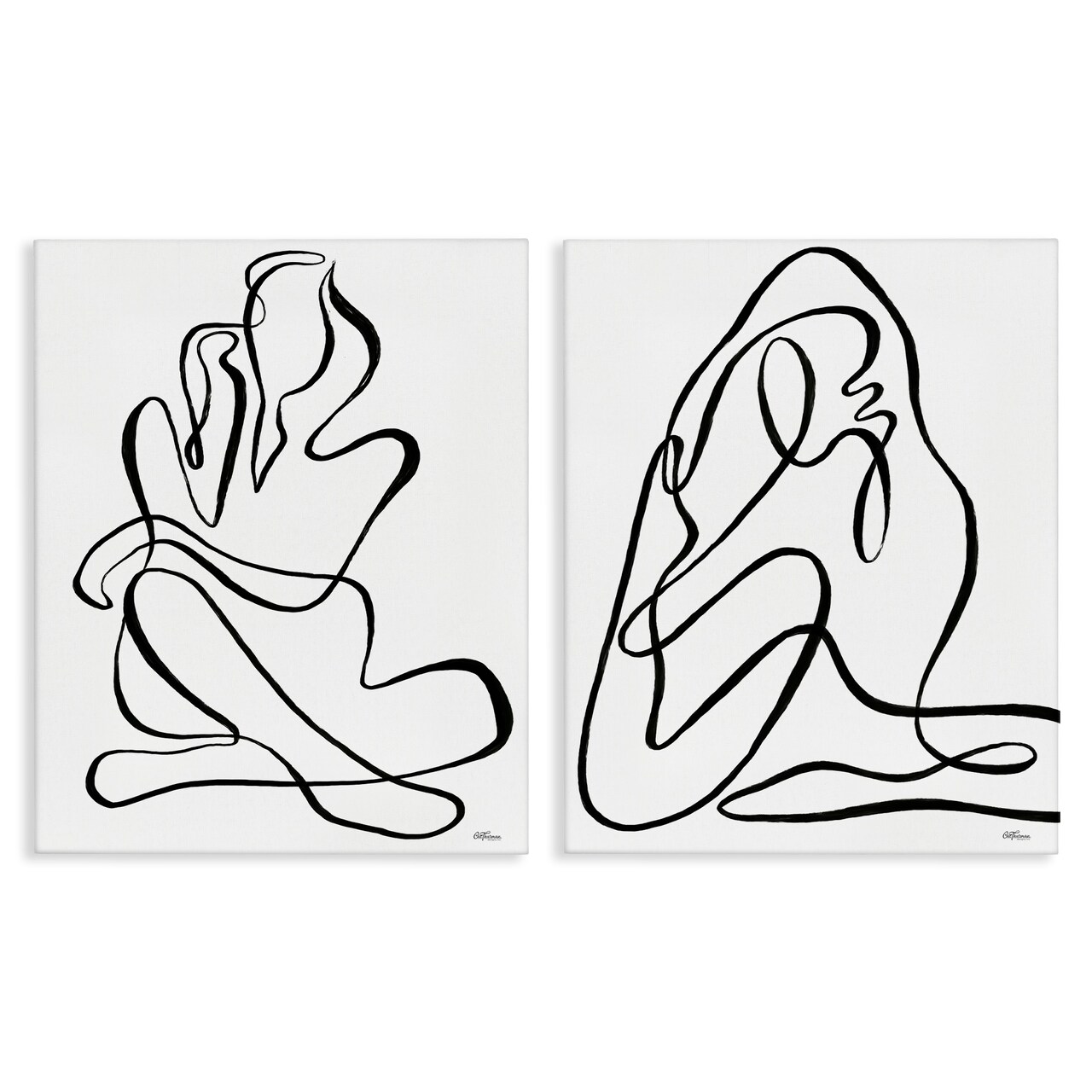 Stupell Industries Minimalist Female Figure 2 pc Canvas Wall Art Set Design by Cat Thurman Designs